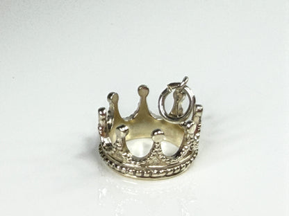 Tiffany & Co. Sterling Silver 3D Princess Crown Charm Pendant AG925 Pouch JR2116