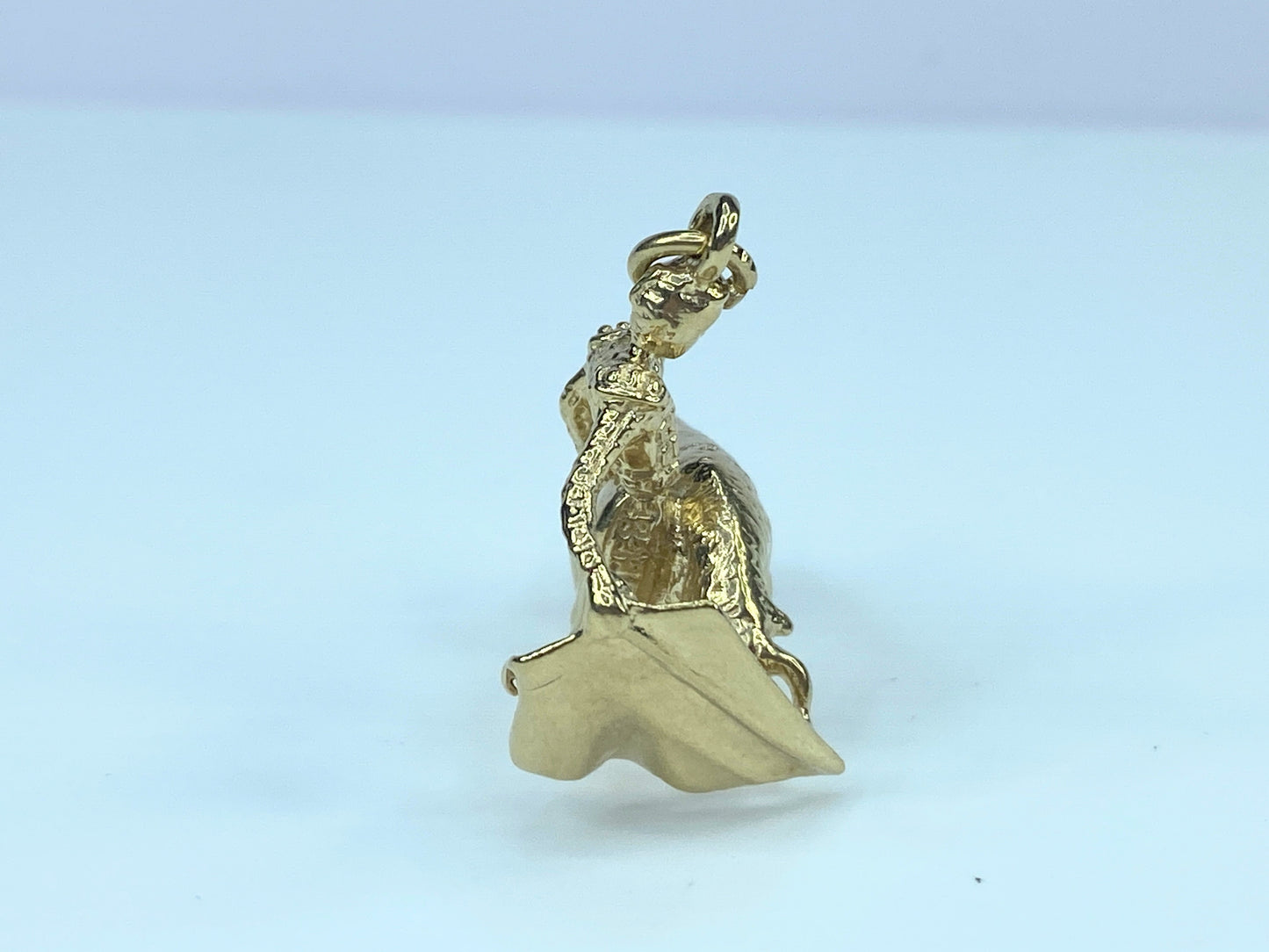 Matador with la Muleta bullfighting 3D in 9K charm pendant