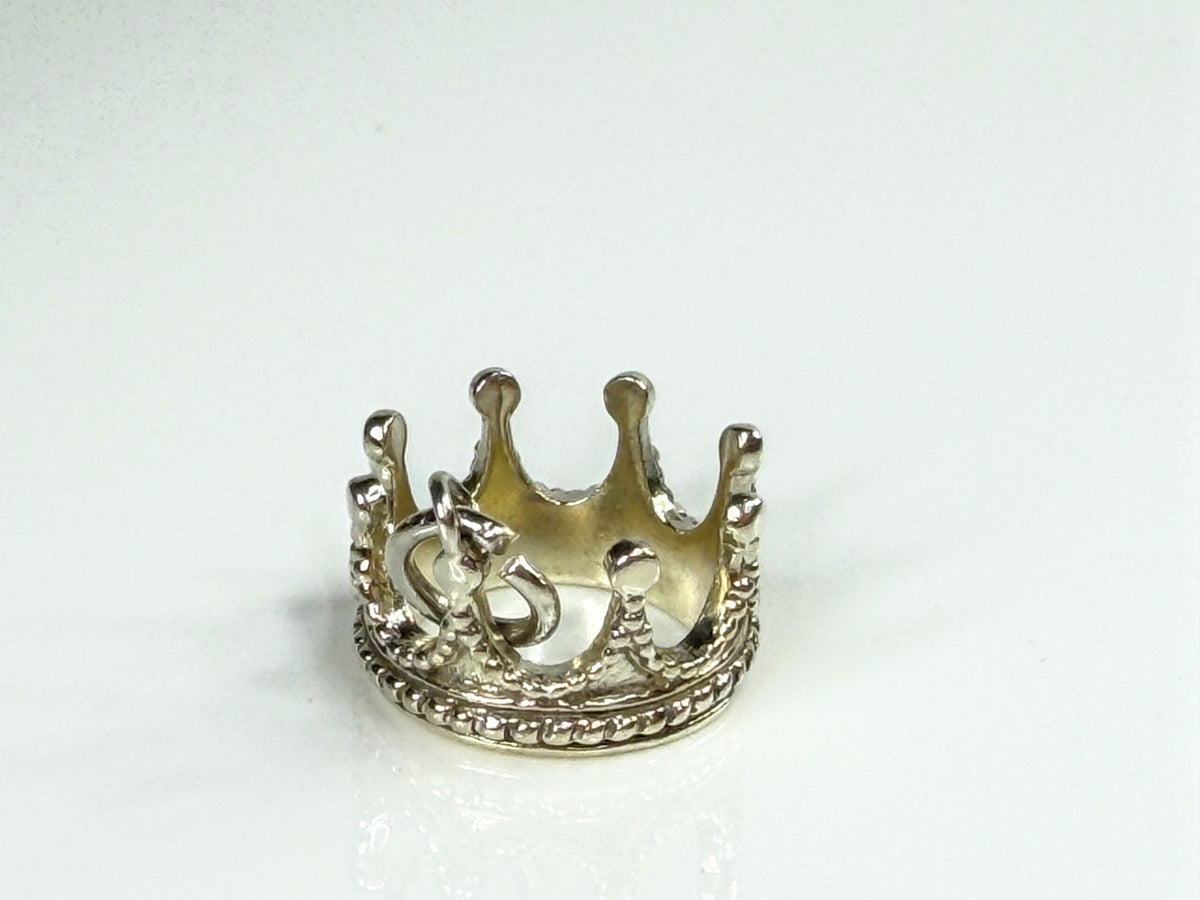 Tiffany & Co. Sterling Silver 3D Princess Crown Charm Pendant AG925 Pouch JR2116