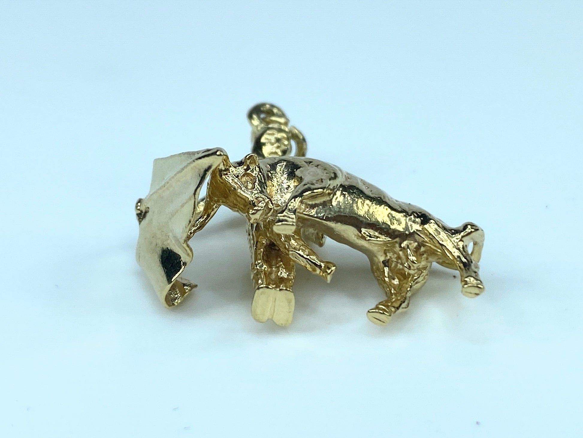 Matador with la Muleta bullfighting 3D in 9K charm pendant