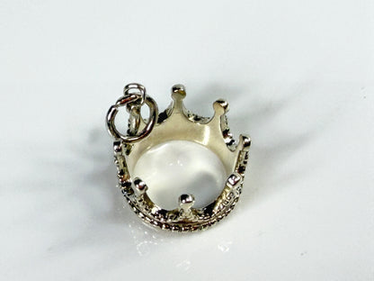 Tiffany & Co. Sterling Silver 3D Princess Crown Charm Pendant AG925 Pouch JR2116