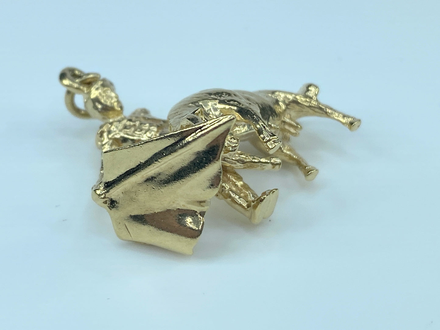 Matador with la Muleta bullfighting 3D in 9K charm pendant