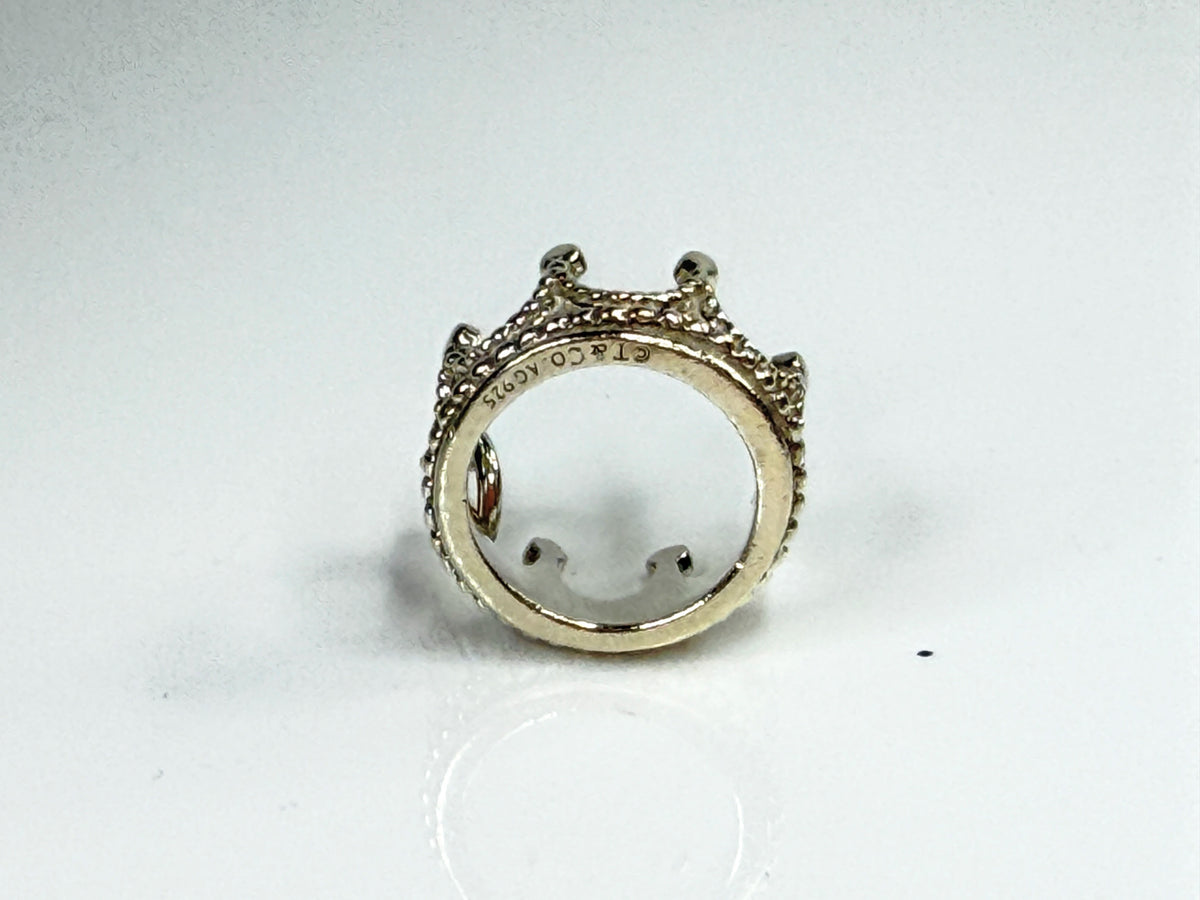 Tiffany & Co. Sterling Silver 3D Princess Crown Charm Pendant AG925 Pouch JR2116