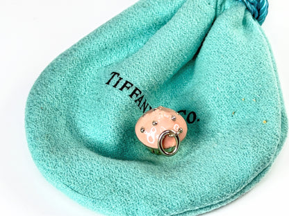 Tiffany & Co. Retired Pink Enamel Sterling Silver Cupcake Charm Pouch JR2150