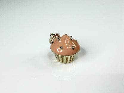 Tiffany & Co. Retired Pink Enamel Sterling Silver Cupcake Charm Pouch JR2150