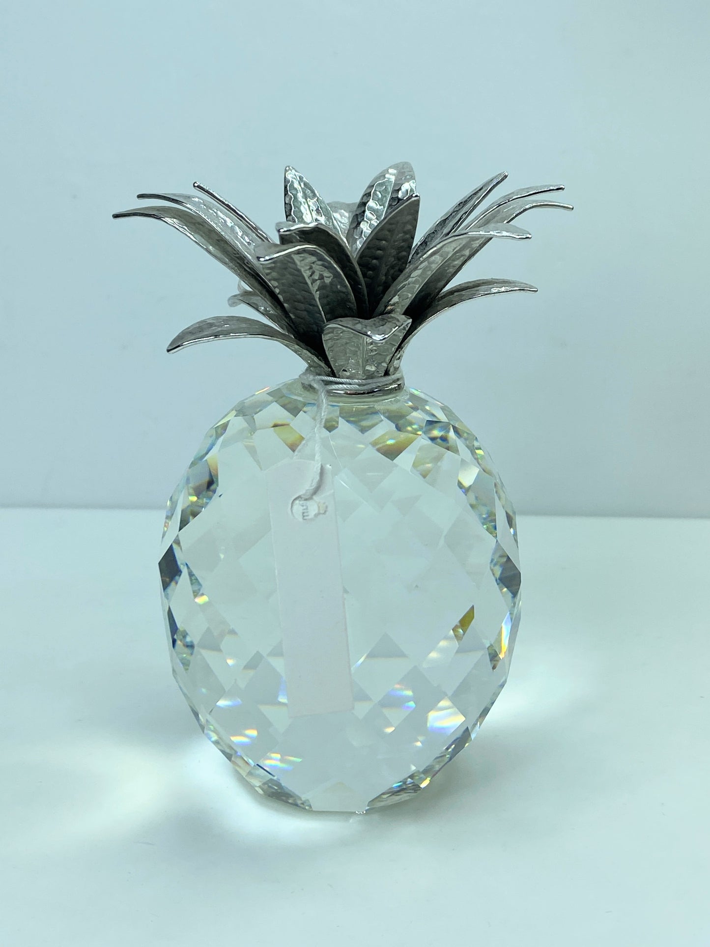 Swarovski Crystal Pineapple Large – faceted Clear And Rhodium Plated 4.5" S134