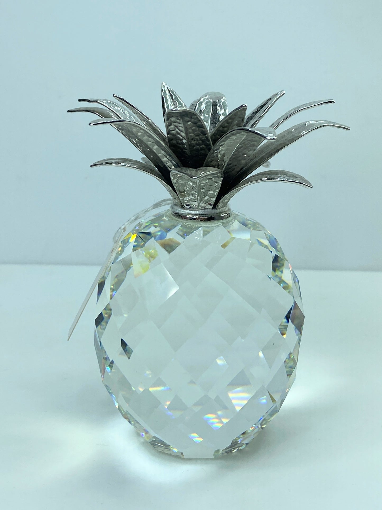 Swarovski Crystal Pineapple Large – faceted Clear And Rhodium Plated 4.5" S134