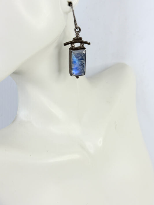 Artistic Sterling Silver Rainbow Moonstone Drop Earrings JR1380