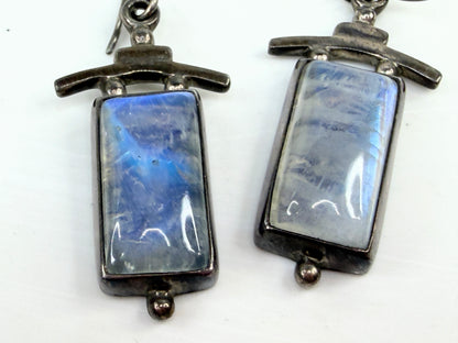 Artistic Sterling Silver Rainbow Moonstone Drop Earrings JR1380