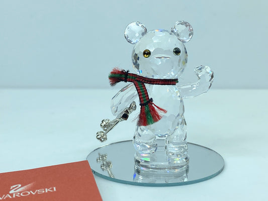 Swarovski Crystal Kris Bear Ski Poles Figurine Glass Martin Zendron S122