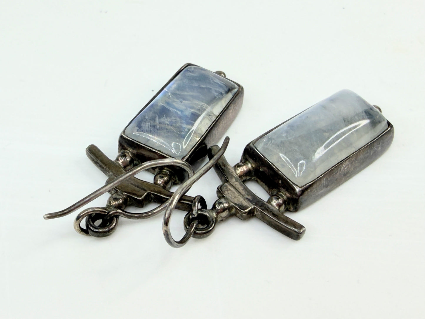 Artistic Sterling Silver Rainbow Moonstone Drop Earrings JR1380