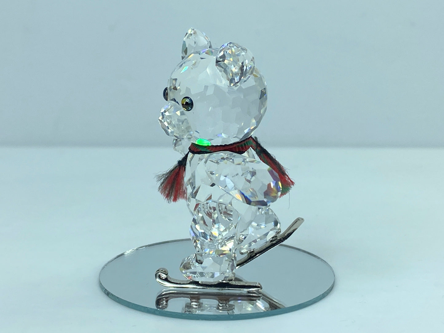 Swarovski Crystal Figurine, Kris Bear Ice Skating COA w/mirror S123
