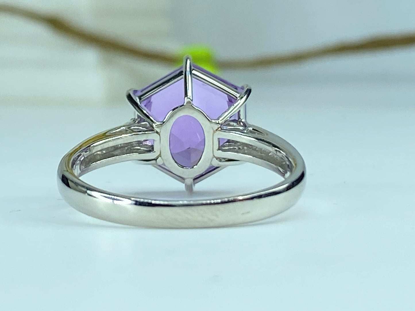 Platinum 5.13ct Honeycomb shape faceted Amethyst Diamond statement ring JR248