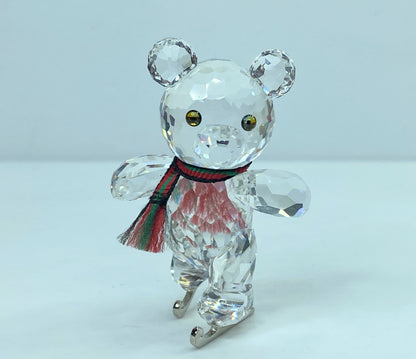 Swarovski Crystal Figurine, Kris Bear Ice Skating COA w/mirror S123