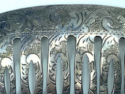 Native American Sterling Silver Stamped Hair Comb 12.5g JR8866