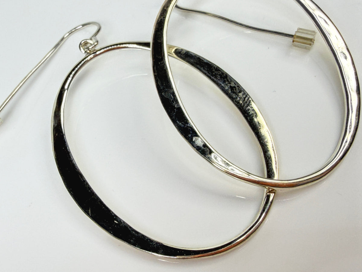 RLM Studio Robert Lee Morris Sterling Modernist Oval Dangle Earrings JR2154