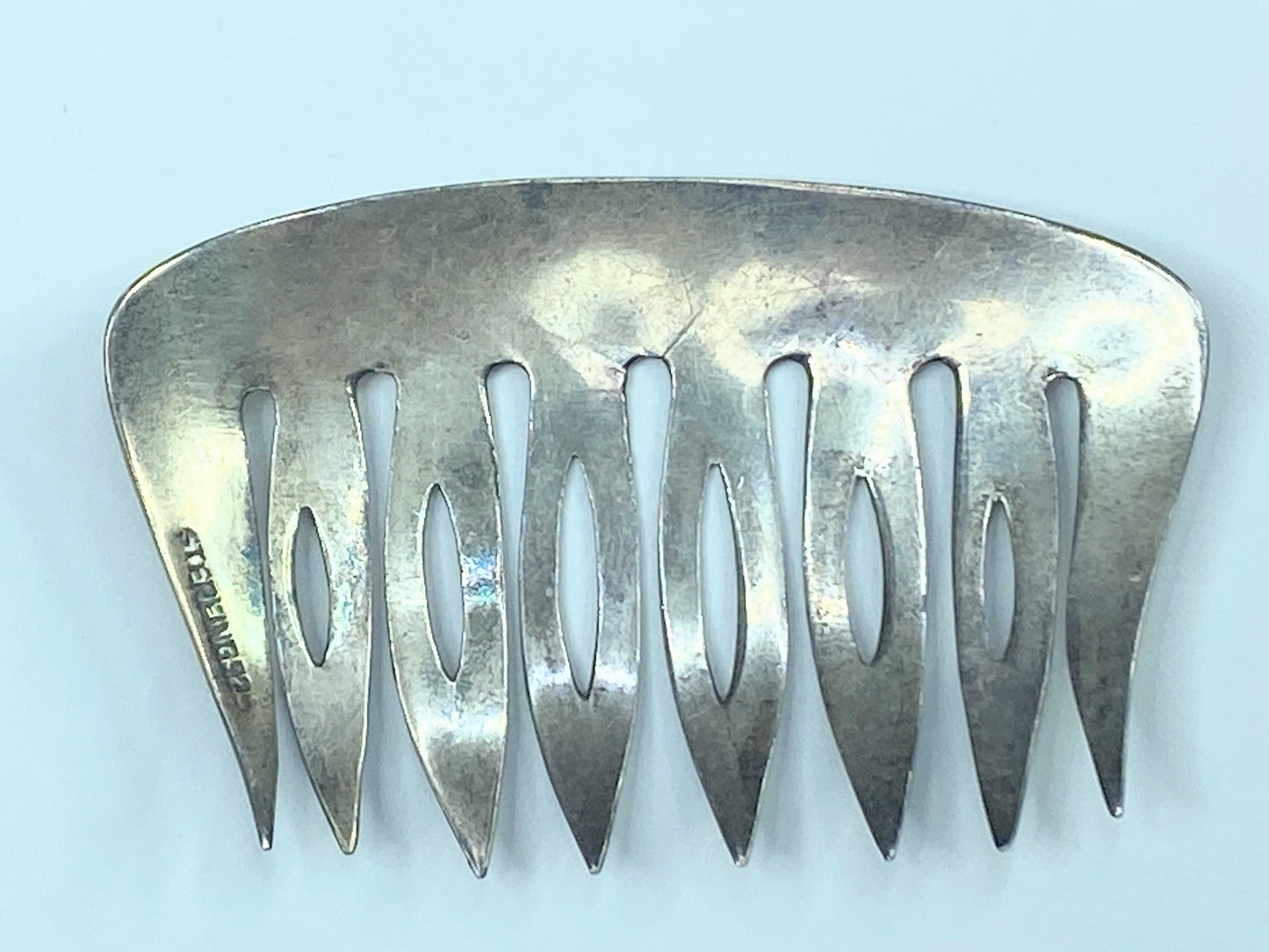 Native American Sterling Silver Stamped Hair Comb 12.5g JR8866