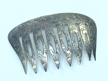 Native American Sterling Silver Stamped Hair Comb 12.5g JR8866