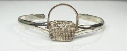 Vintage 925 Sterling Silver Nantucket Basket Cuff Bracelet 21.4g 8" JR2158