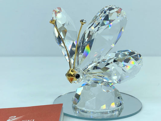 Swarovski Large Butterfly Crystal Tips Gold Antenna 2) COA w/Mirror S126