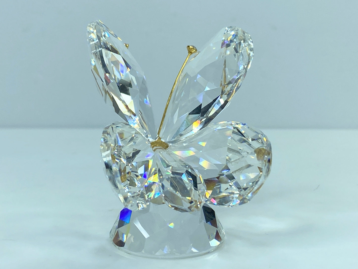 Swarovski Large Butterfly Crystal Tips Gold Antenna 2) COA w/Mirror S126