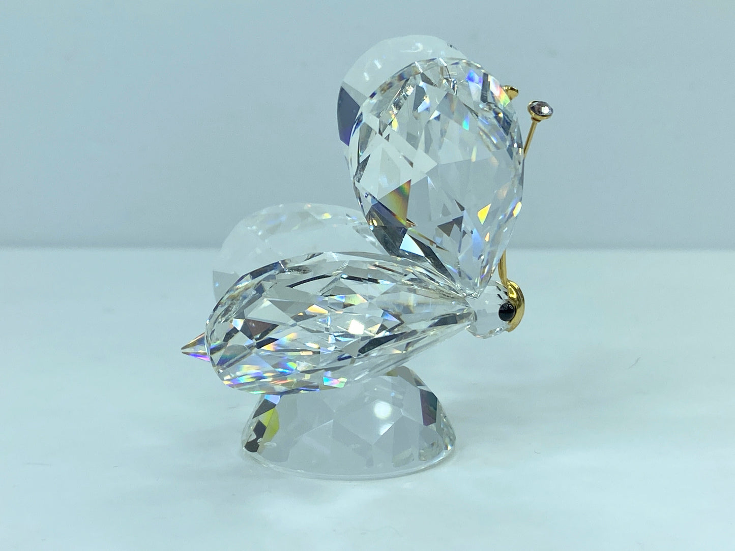 Swarovski Large Butterfly Crystal Tips Gold Antenna 2) COA w/Mirror S126