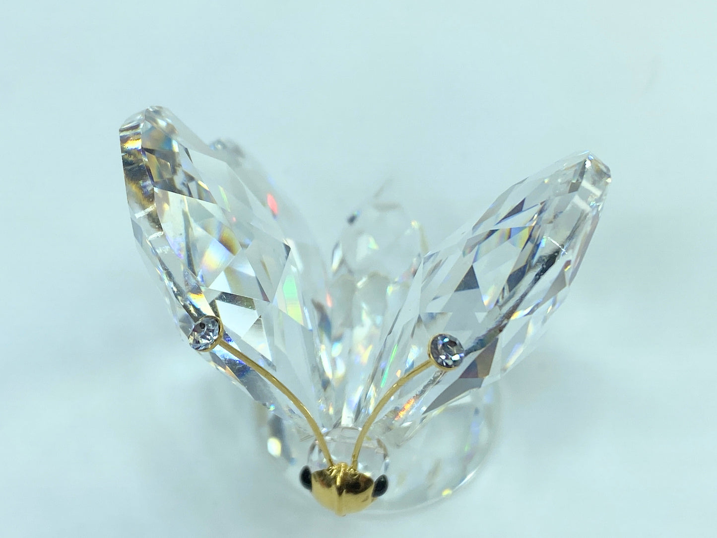 Swarovski Large Butterfly Crystal Tips Gold Antenna 2) COA w/Mirror S126