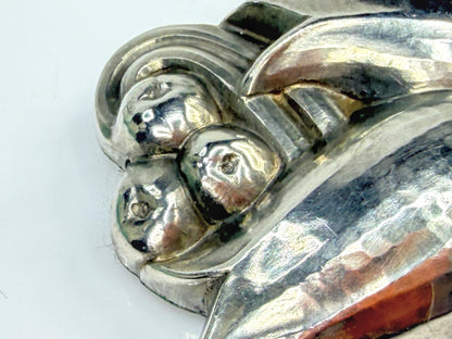 Mid-Century Georg Jensen No. 4A Sterling Silver Leaf Berry Brooch JR2164