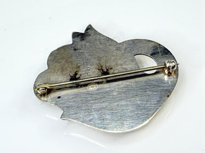 Mid-Century Georg Jensen No. 4A Sterling Silver Leaf Berry Brooch JR2164