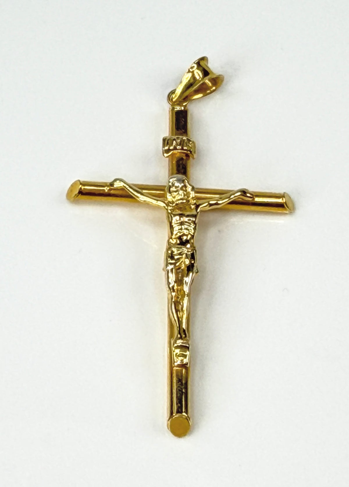Vintage 14K Yellow Gold Large Jesus Crucifix Cross Pendant 2.25" JR2162