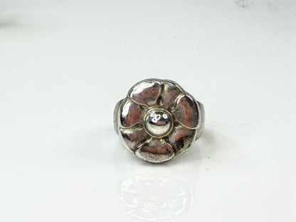Georg Jensen Vintage Sterling Silver Flower Ring No4A Mid Century Denmark JR2165
