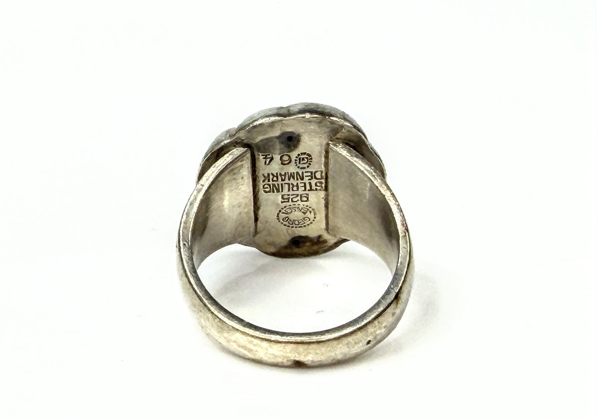 Georg Jensen Vintage Sterling Silver Flower Ring No4A Mid Century Denmark JR2165