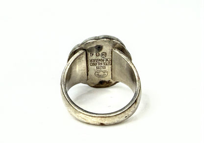 Georg Jensen Vintage Sterling Silver Flower Ring No4A Mid Century Denmark JR2165