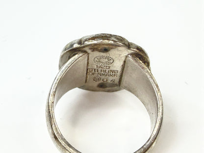 Georg Jensen Vintage Sterling Silver Flower Ring No4A Mid Century Denmark JR2165