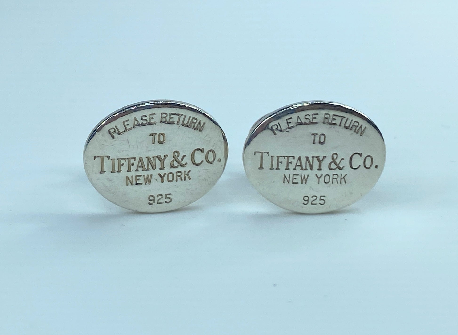 Please Return To Tiffany & Co. 925 New York cufflinks w/pouch