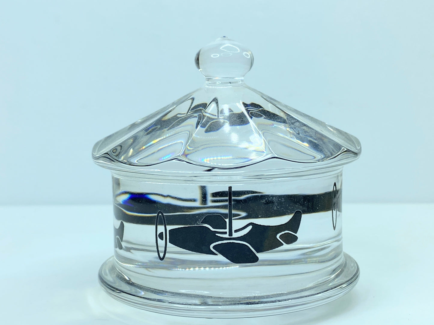 Baccarat "Merry go round" spinning Crystal paperweight 2 7/8" S129