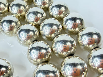 Vintage Sterling Silver 10mm Large Bead 30" Statement Necklace 80.5g JR2168