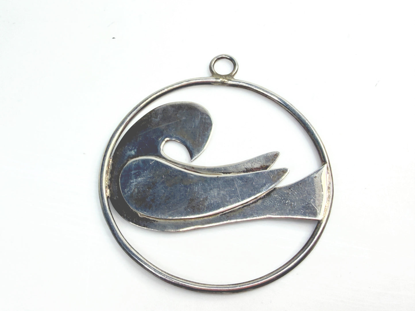 Vintage Ed Gary 1975 Sterling Swan Pendant Limited edition 154/300 2.5" JR1392