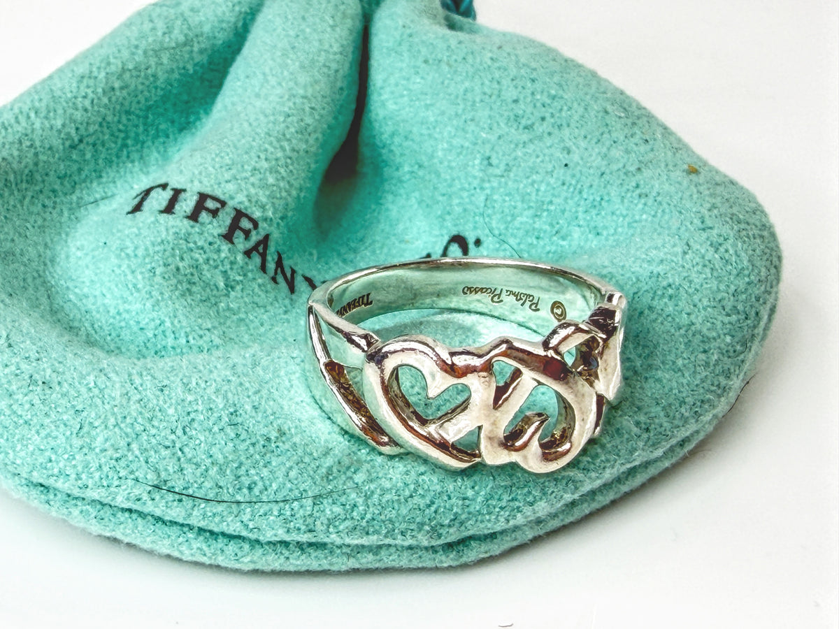 Tiffany & Co. Paloma Picasso Loving Heart Sterling Silver Ring Size 6 JR2171