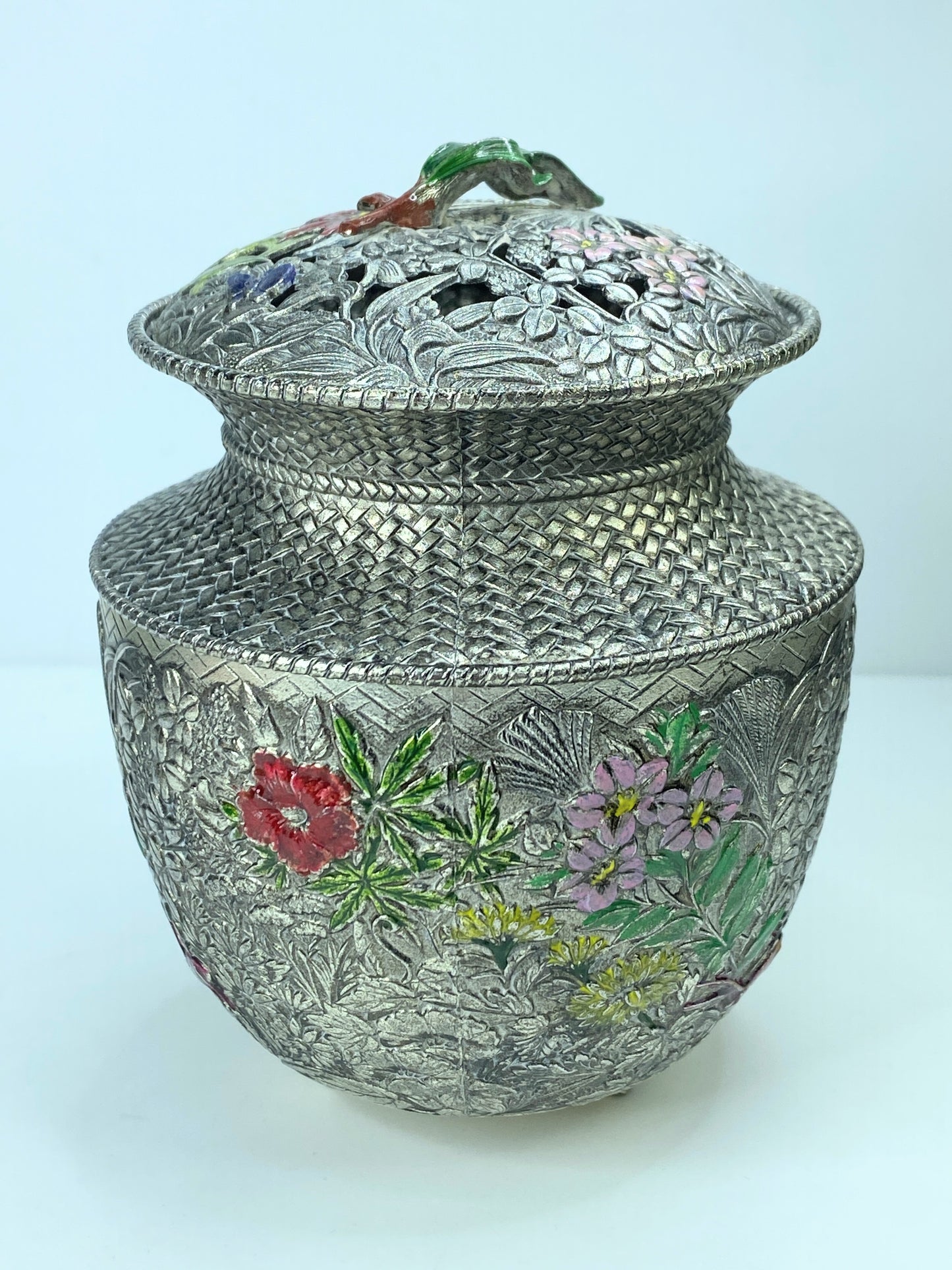 Takaoka Copper Alloy Incense Burner Signed Tanyei 銘栄 with Original Boxes A340