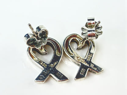 Tiffany & Co. Paloma Picasso Loving Heart Sterling Silver Earrings Pouch JR2172