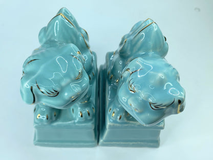 Japanese Shinto Shrine Komainu Shishi Lion Foo Dog status 5.5x4.5" A342