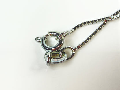 Sterling Australian Black Fire Opal Pendant Box Chain Necklace 17.5" 3.1g JR2175