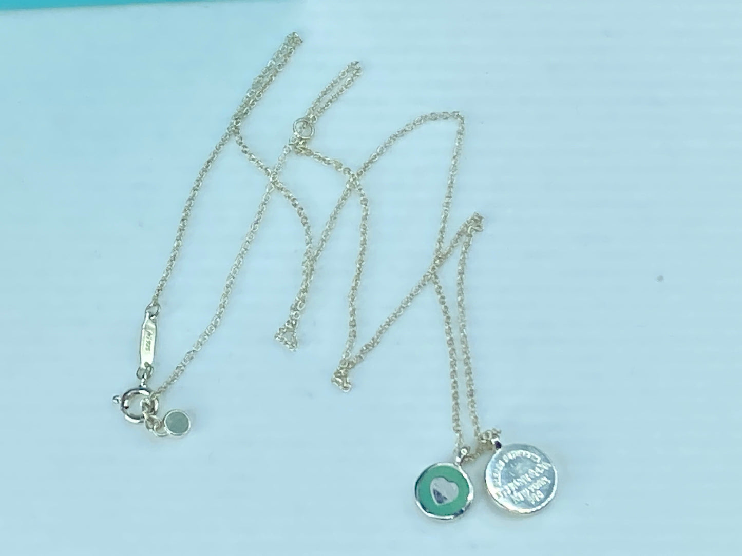 Tiffany & Co. Enamel Return to Tiffany Double Round Tag Pendant Necklace JR264
