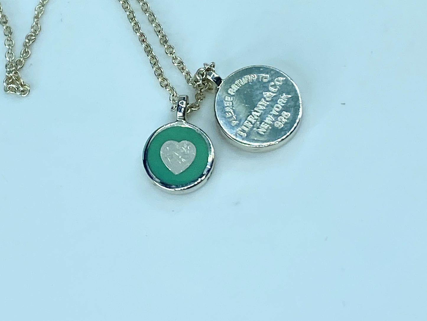 Tiffany & Co. Enamel Return to Tiffany Double Round Tag Pendant Necklace JR264