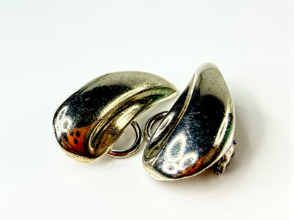 Tiffany & Co Elsa Peretti Sterling Teardrop Clip Earrings Pouch 5.5g JR2177