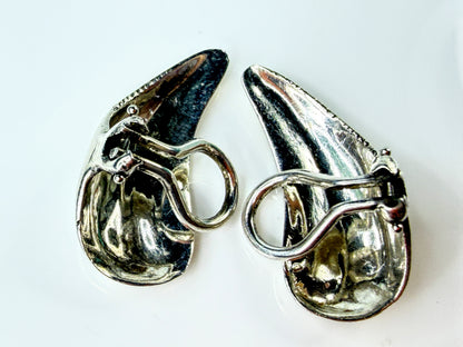Tiffany & Co Elsa Peretti Sterling Teardrop Clip Earrings Pouch 5.5g JR2177