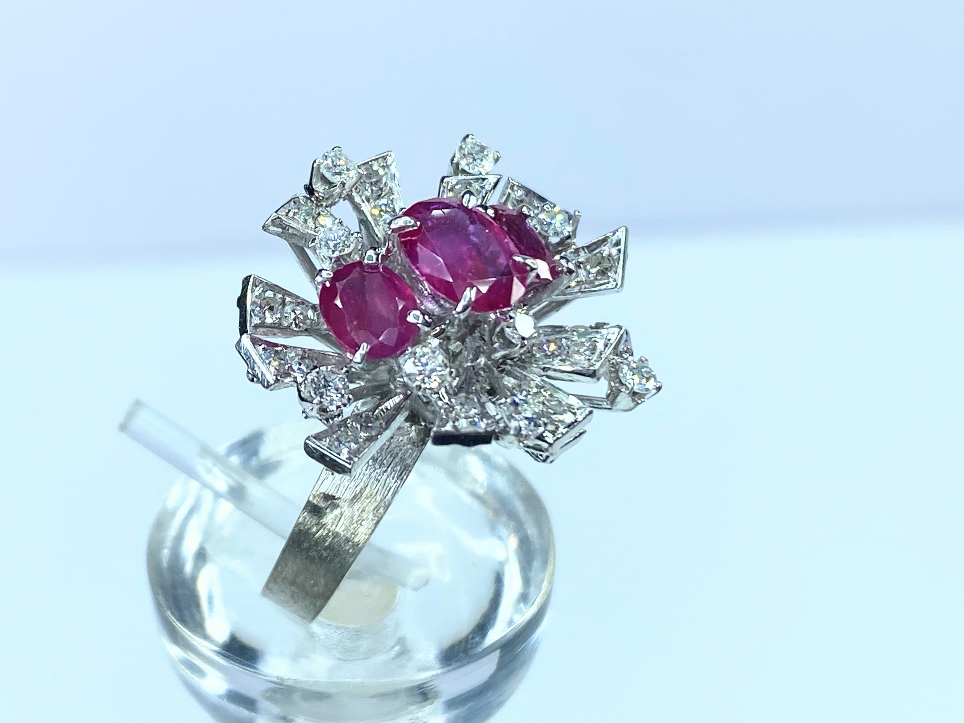 Appraised 5,195 14K gold 2.0ct Ruby 1.0ct G/Si Diamond ring