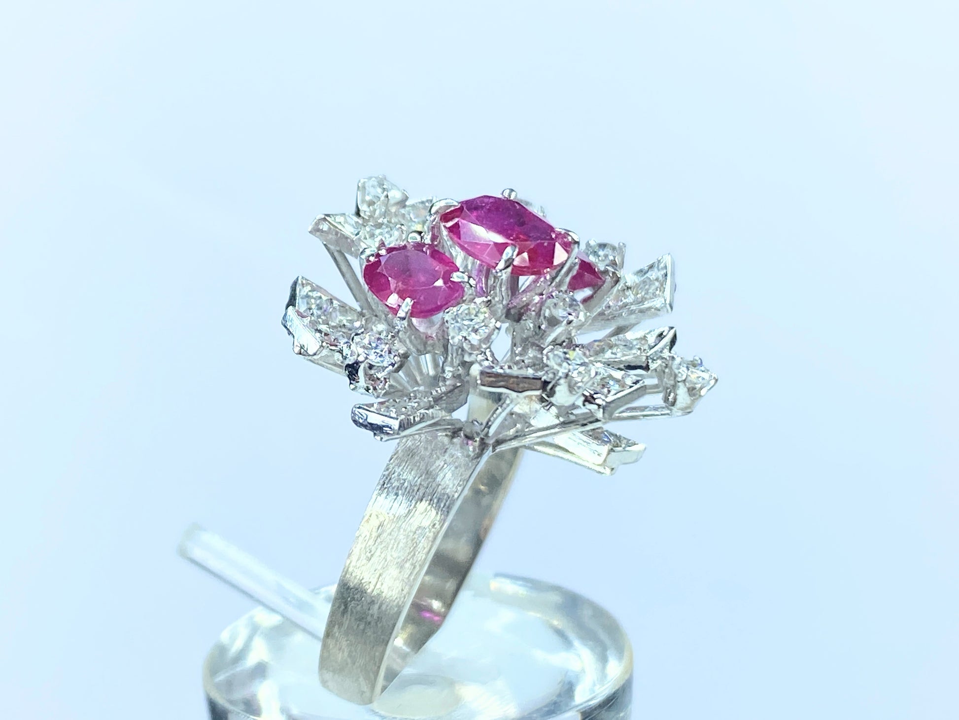 Appraised 5,195 14K gold 2.0ct Ruby 1.0ct G/Si Diamond ring