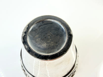 Vintage Sterling Silver Repousse Floral Cachepot Planter SS212